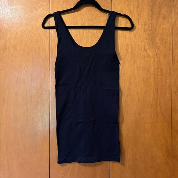 NWOT FOREVER 21 BLACK RIBBED SEAMLESS MINI DRESS, SIZE: M-L - Picture 2 of 3